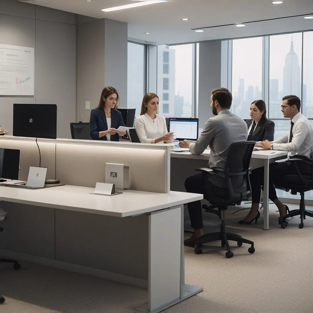 An image depicting a professional accounting team engaged in a collaborative discussion, emphasizing teamwork and expertise. The scene should convey a sense of professionalism and trustworthiness, capturing the essence of Terhajont's accounting services.